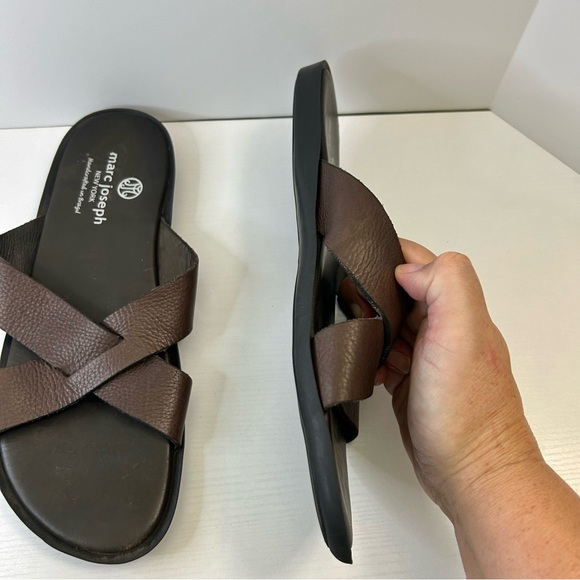 Marc Joseph Boone Ave Criss Cross Leather Strap Brown Men’s Sandal Sz 10.5 main image 5